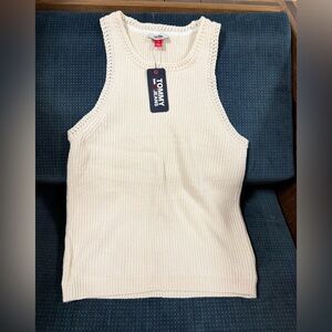 NWT Tommy Jeans white knit tank top Size Medium